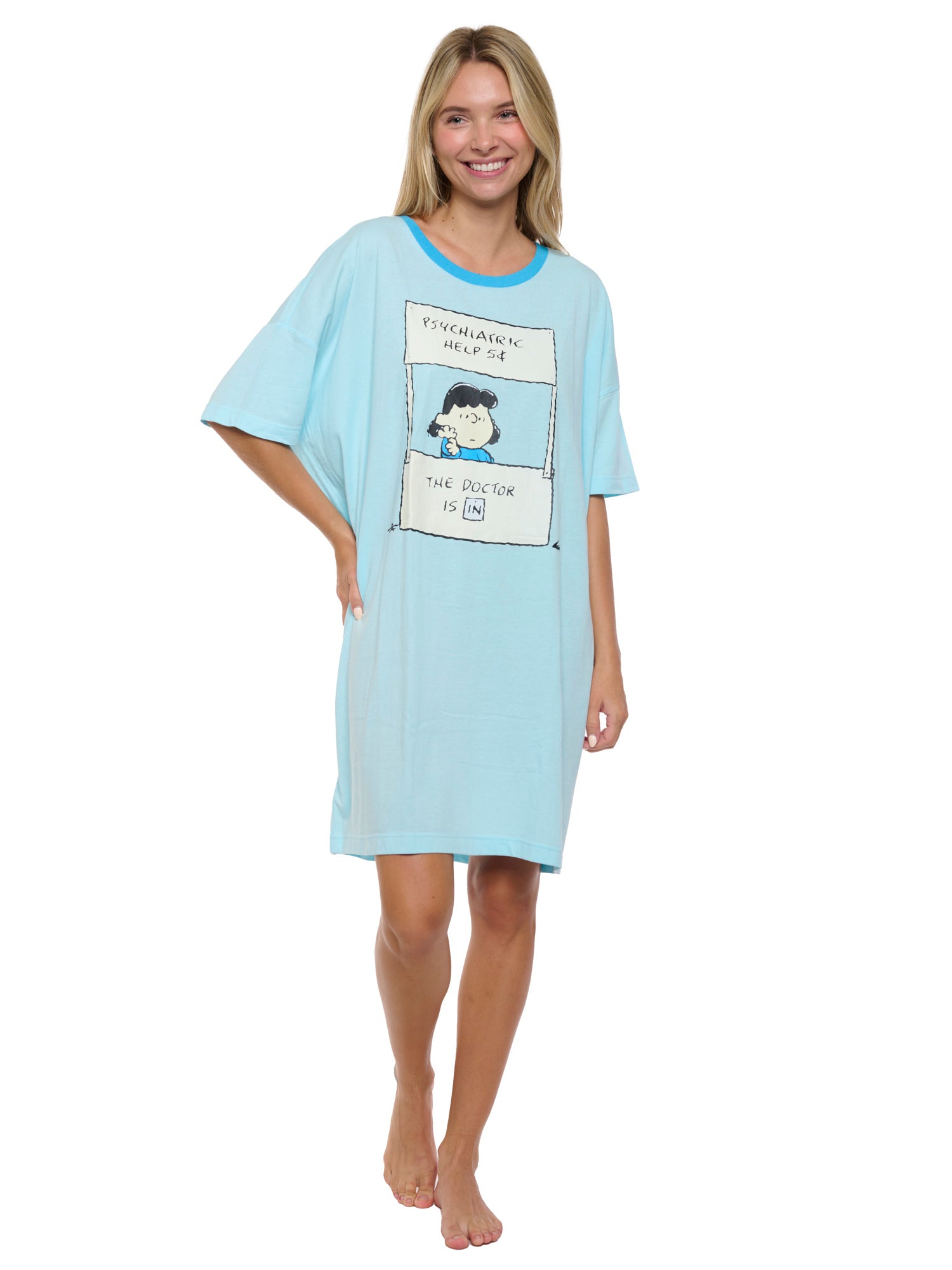 Womens & Womens Plus Size Peanuts Lucy Sleep Shirt Nightgown Pajamas Snoopy