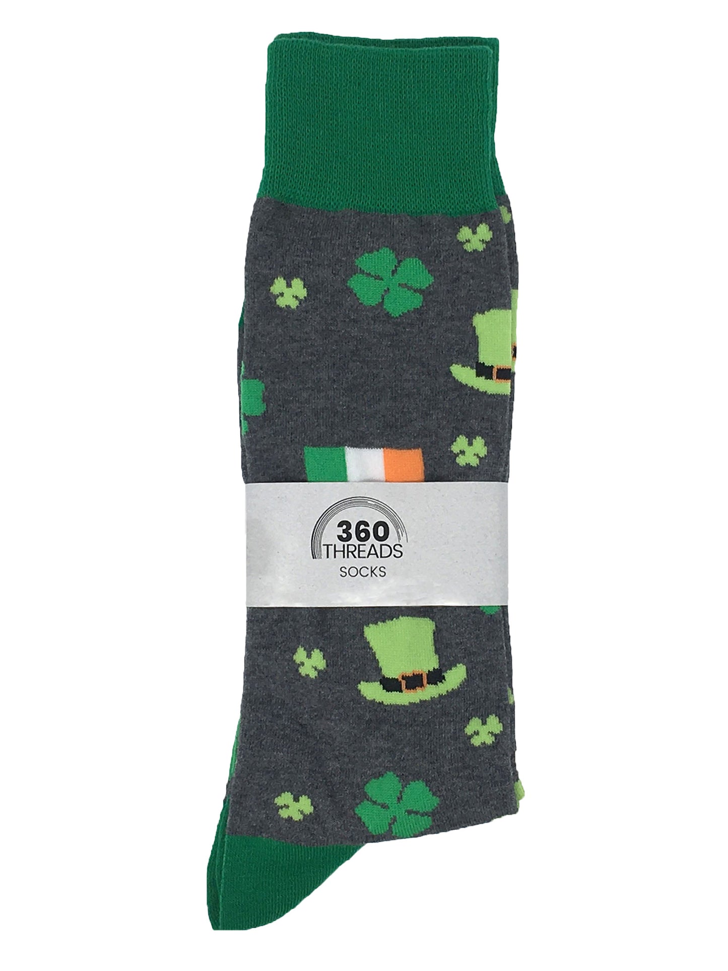 Men's St Patricks Day Socks Irish Flag Clover Shamrock Lucky 2-Pack