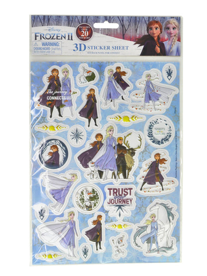 Disney Frozen II Charm Bracelet & Raised 3D Sticker Sheet (24-CT) 2-Piece Set