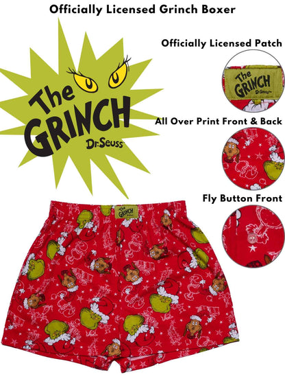 Dr. Seuss The Grinch Slim Boxer Shorts Sleep Shorts Pajamas Christmas (XL Only)