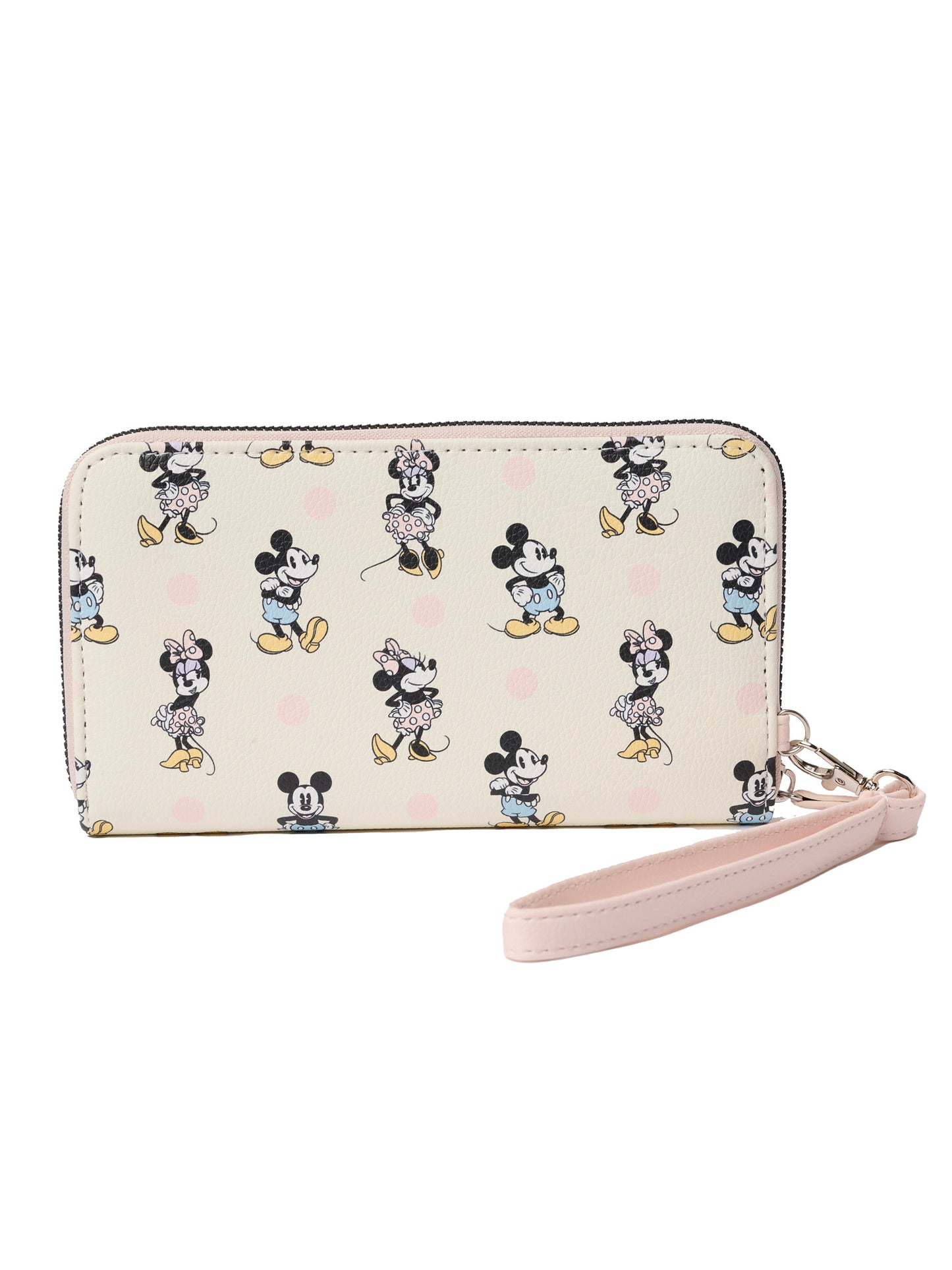 Disney Women's Minnie Mouse Zip Around Wallet All-Over Print Pastel Wristlet