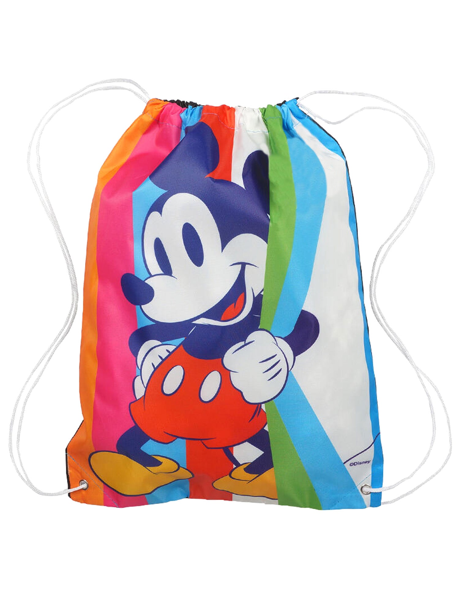 Disney Mickey & Minnie Mouse 2-Piece Non Woven Drawstring Sling Bag Stripes Set