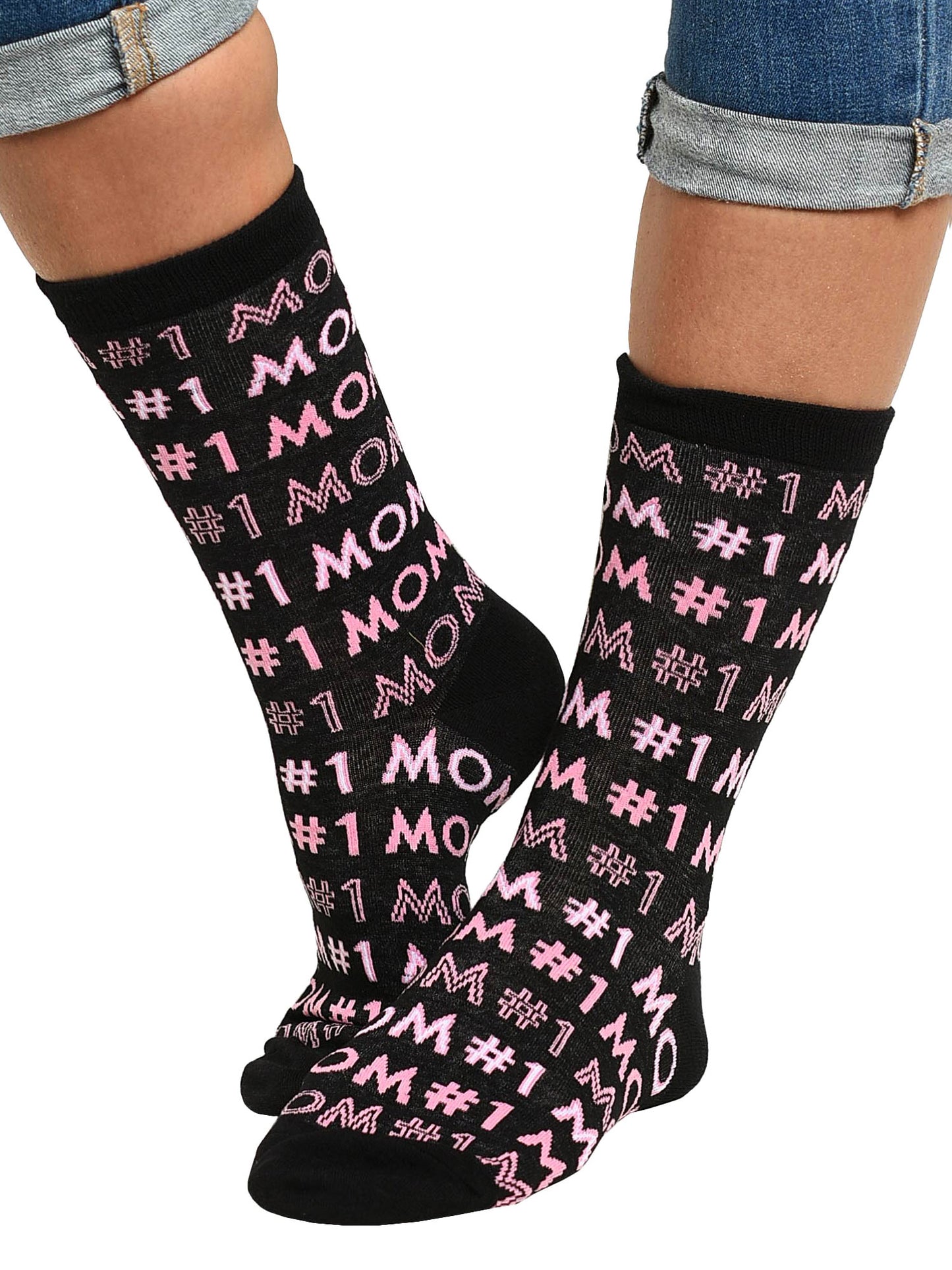 Women's #1 Mom & Best Mom Ever Novelty Crew Socks Mother's Day Gift Pack