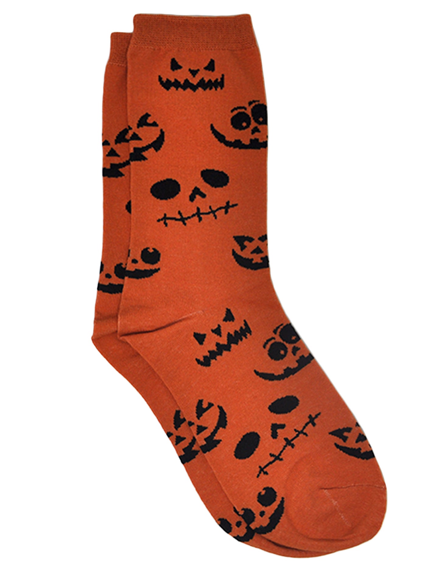 Women's Jack O Lantern and Bats & Ghosts Halloween Socks Novelty Crew 2-Pack