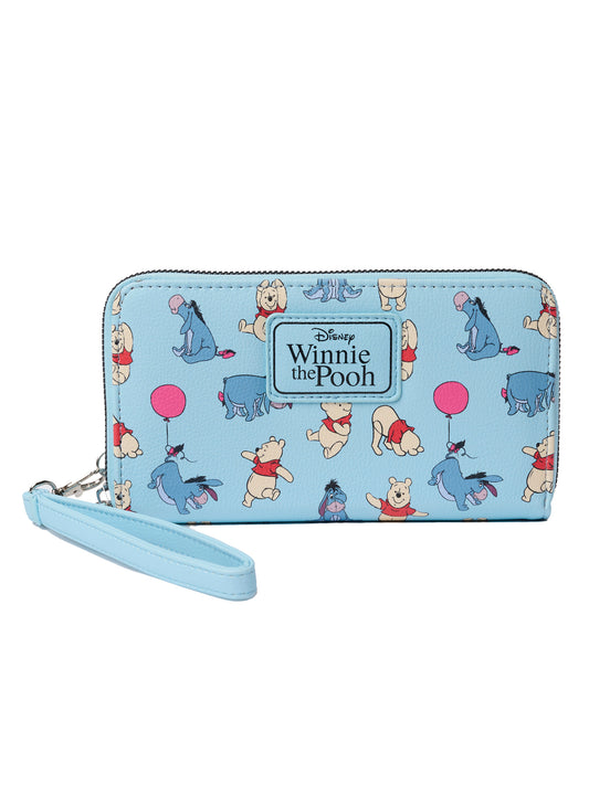 Women's Winnie The Pooh and Eeyore Wallet Wristlet All-Over Print Zip Around