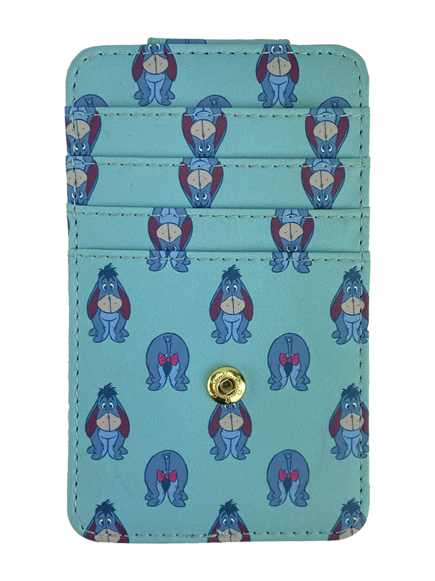 Womens Disney Eeyore Card Holder Wallet Button Snap Closure