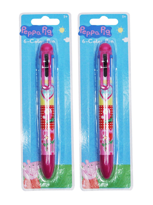 Peppa Pig Children's Ballpoint Retractable Pen 6-Colors 2-Pack