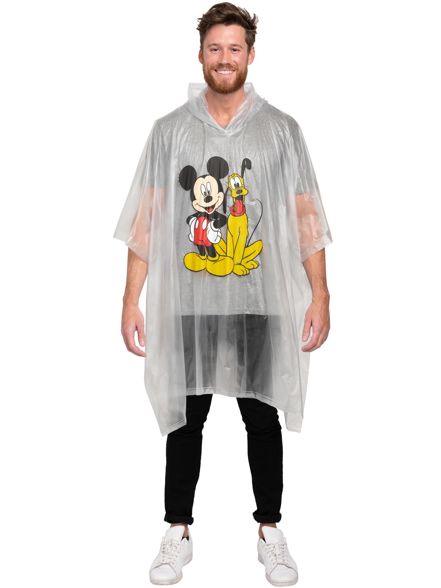 Disney Mickey Mouse & Pluto Men's Adult Rain Poncho Water Resistant