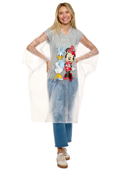 Womens Adult Disney Minnie Mouse & Daisy Duck Rain Poncho Water Resistant