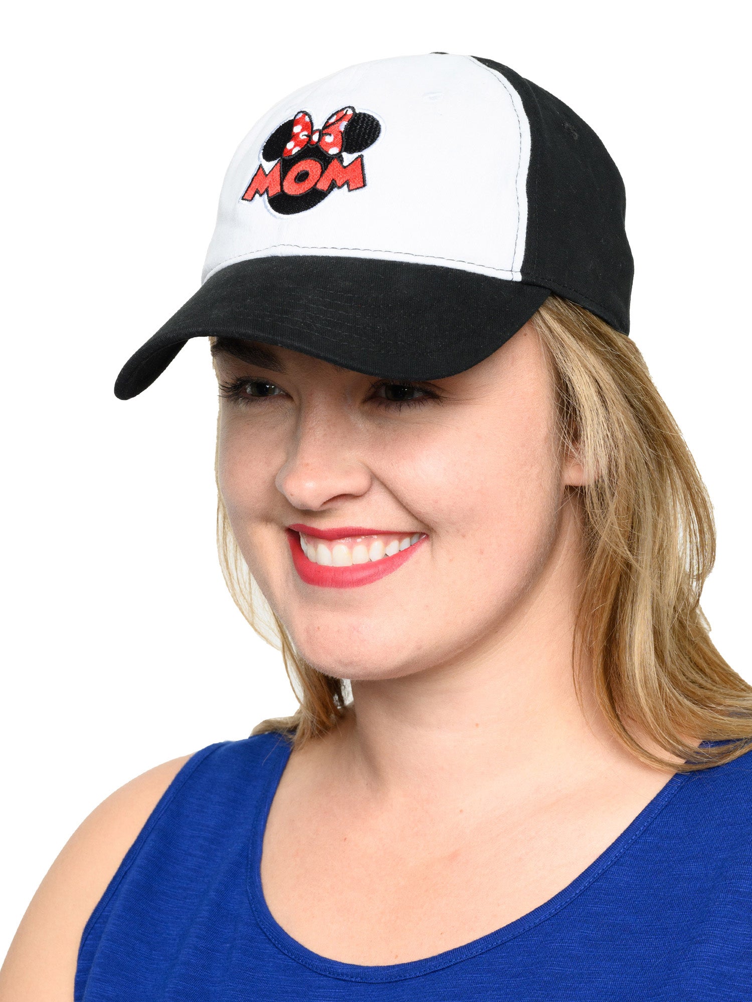 Disney Women's Minnie Mouse Hat Mom Baseball Cap Black White Red