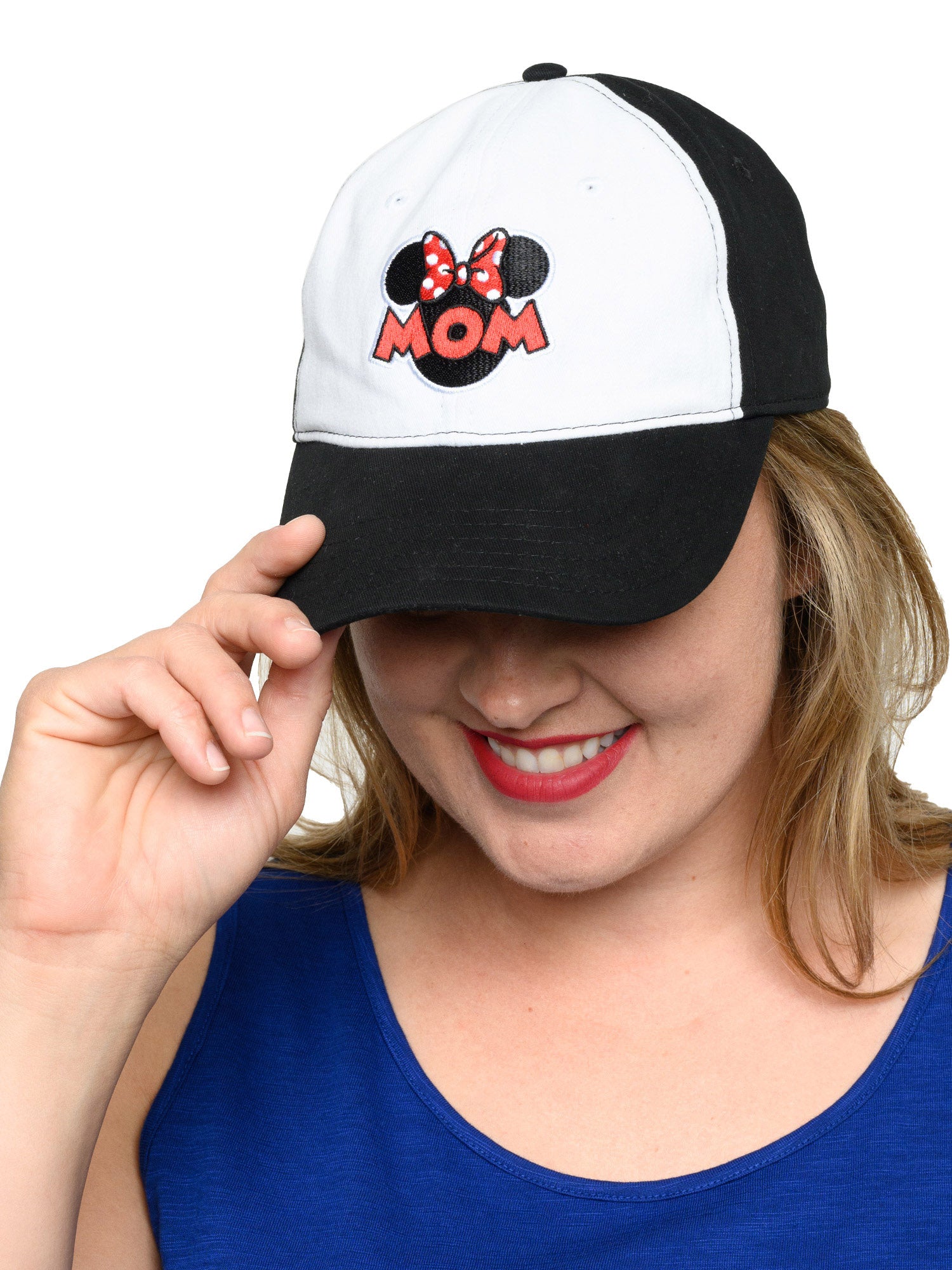 Disney Women's Minnie Mouse Hat Mom Baseball Cap Black White Red