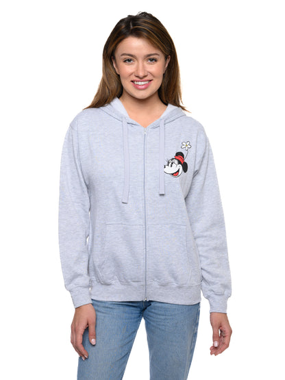 Women's and Women's Plus Mickey & Minnie Mouse Zip Hoodie Sweatshirt Disney