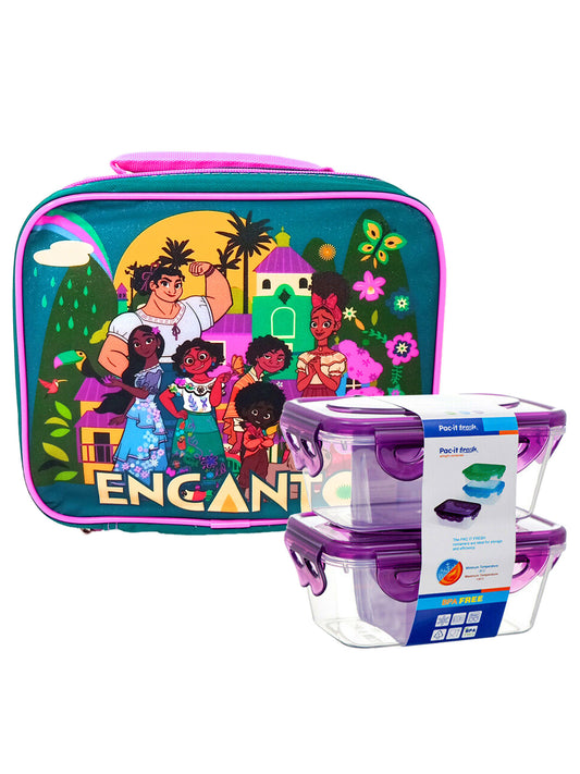 Encanto School Lunch Bag Insulated Madrigal Family w/ 2-Pack Food Container Set