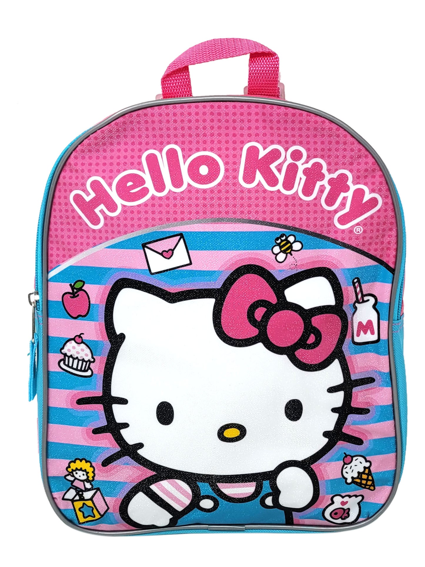 Hello Kitty Backpack 11" Mini Toddler Sanrio Pink Teal Sweets Candy Girls PInk