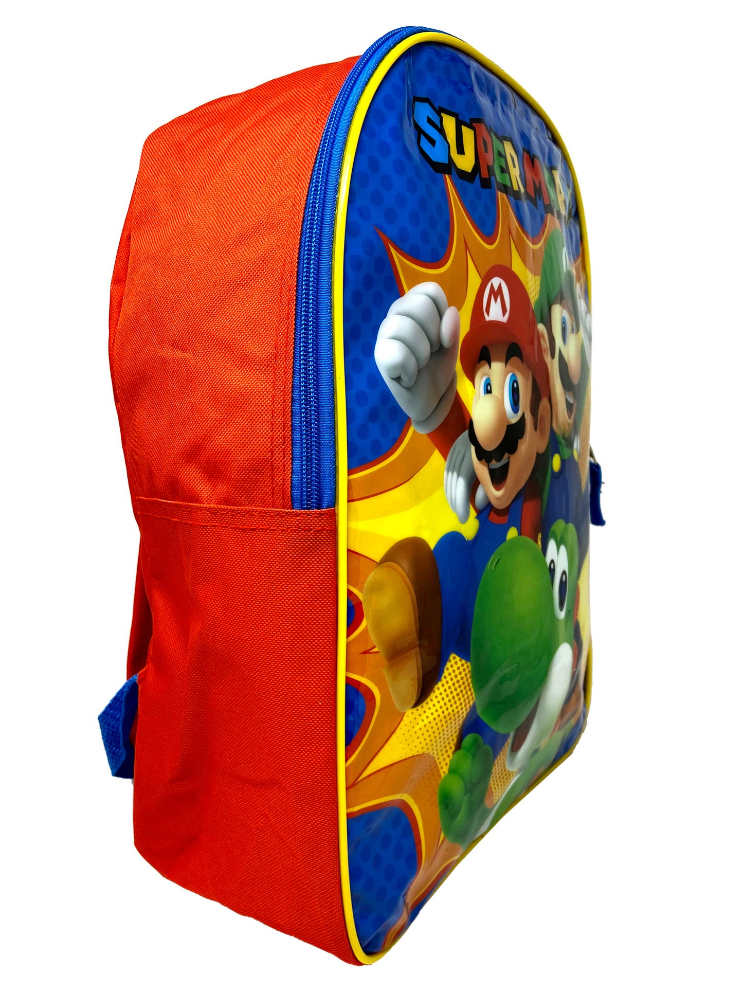 Super Mario Bros Backpack 15" Luigi Yoshi Nintendo Red Blue Boys Video Game