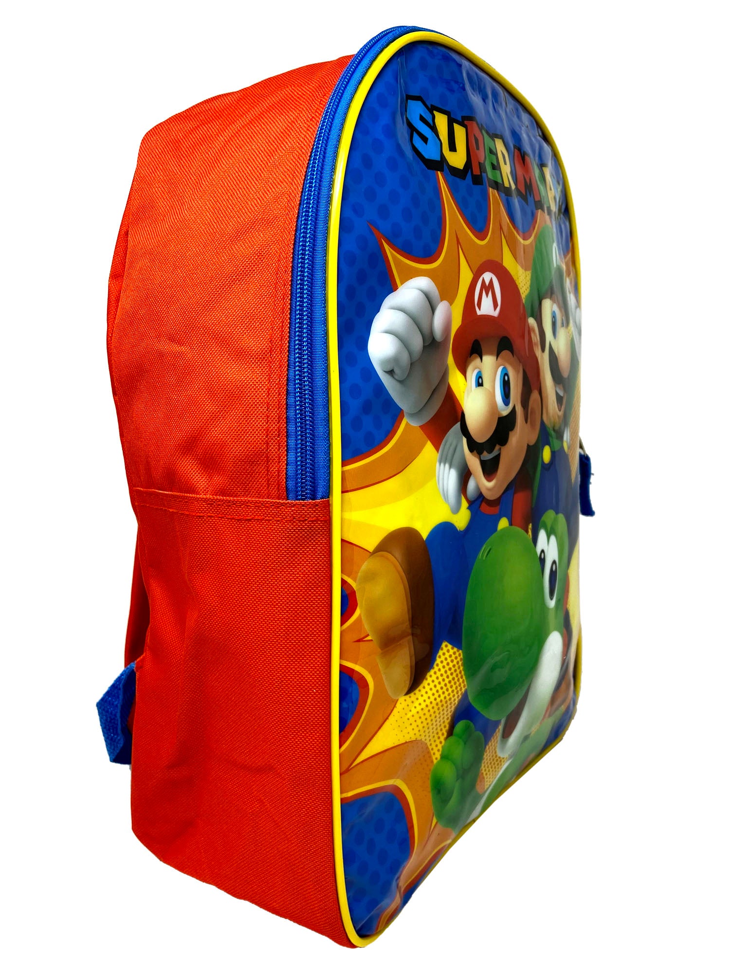 Super Mario Bros Backpack 15" Luigi Yoshi Nintendo Red Blue Boys Video Game