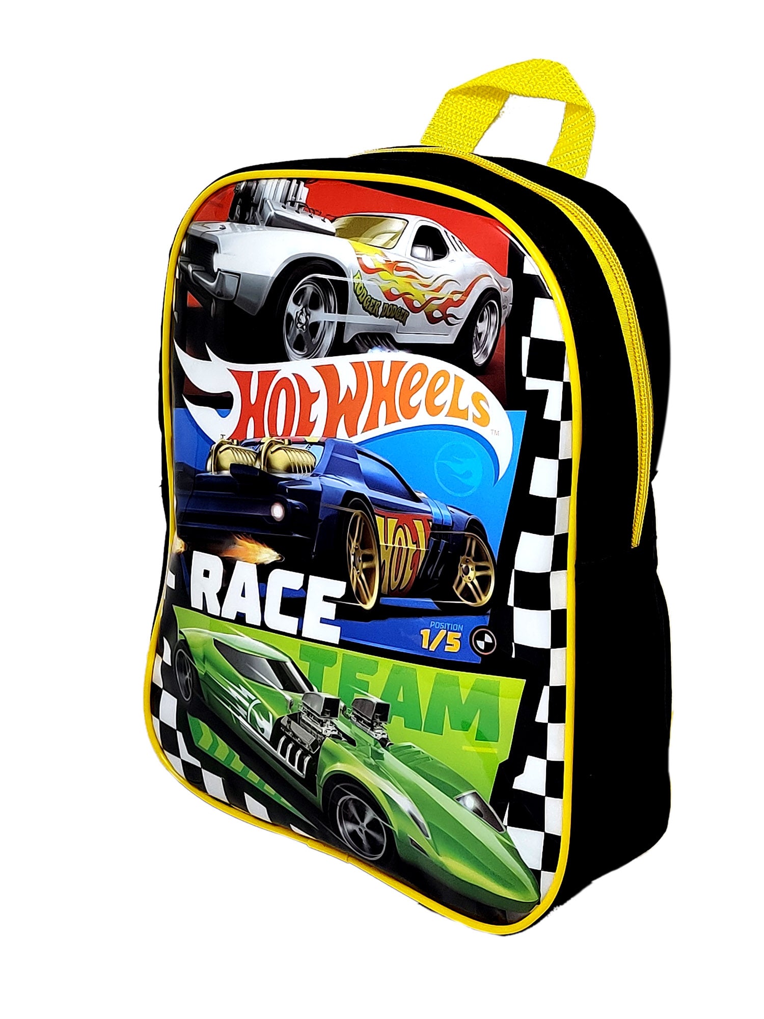 Hot Wheels Backpack 11" Small Mini Race Toddler Boys Black Blue Green