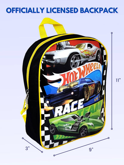 Hot Wheels Backpack 11" Small Mini Race Toddler Boys Black Blue Green