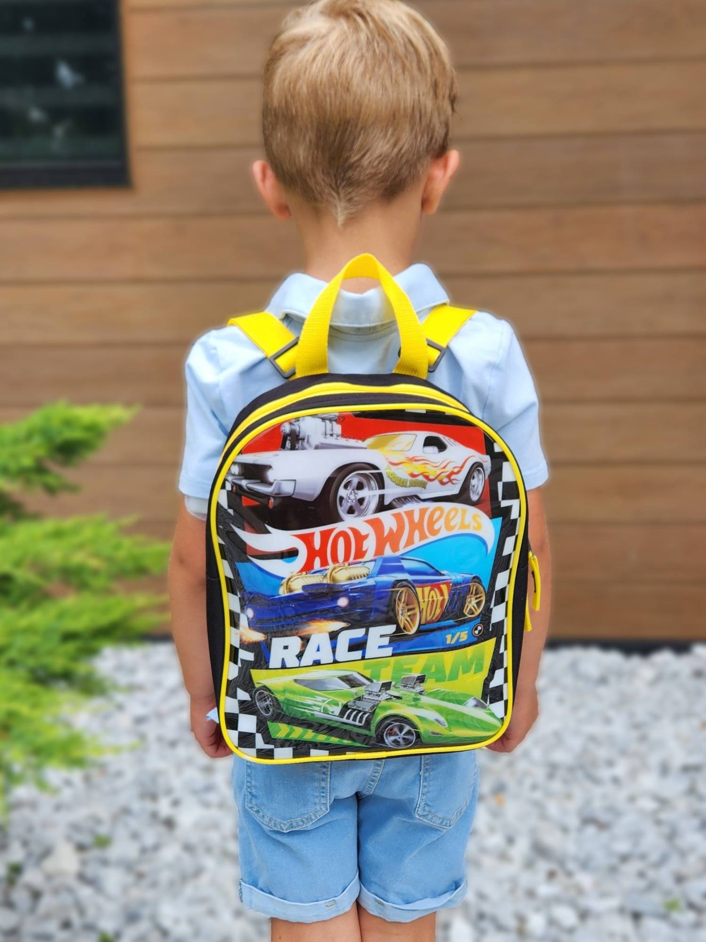 Hot Wheels Backpack 11" Small Mini Race Toddler Boys Black Blue Green