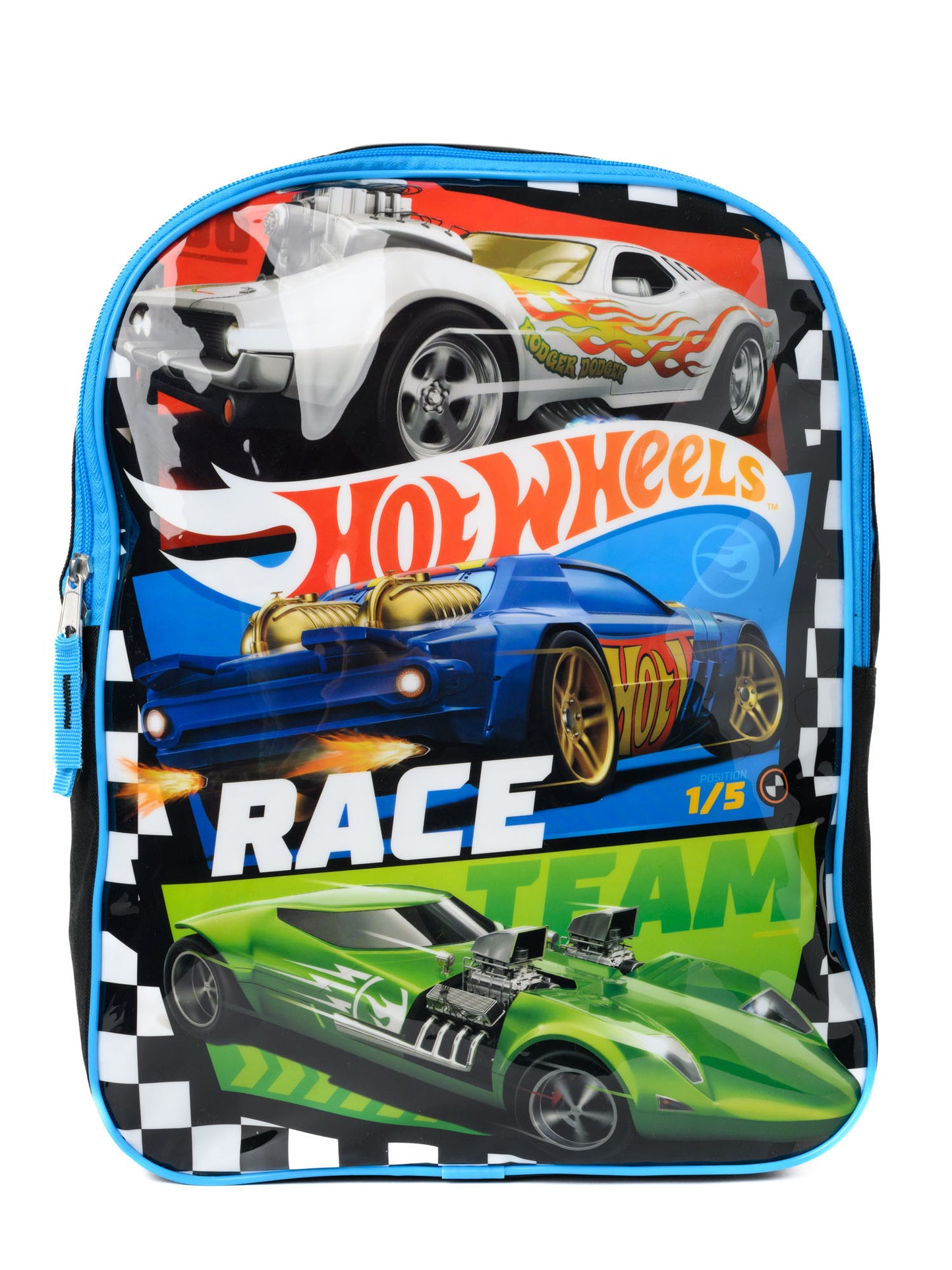 Hot Wheels Backpack 15" Sports Cars Blue Red Green Boys Toddler Kids School Bag