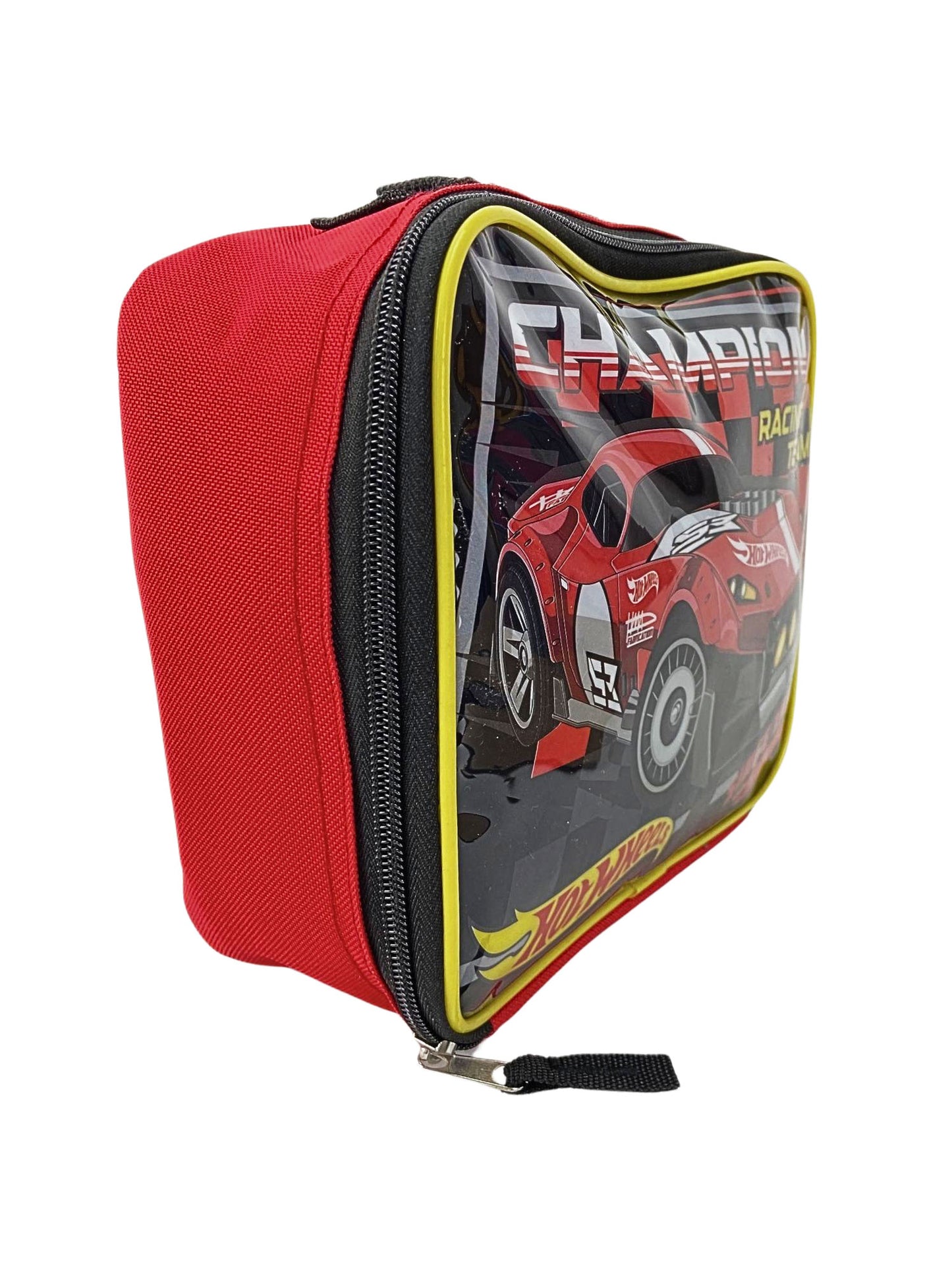 Boys Hot Wheels Lunch Bag Insulated Champion Racing Team Reusable Red Black