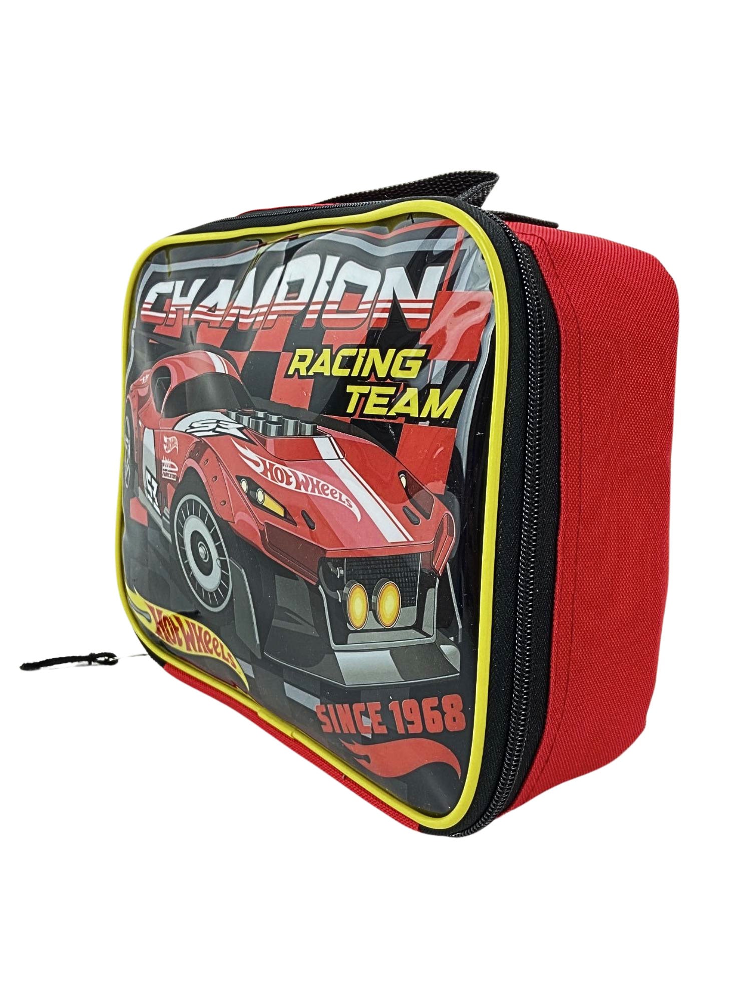 Boys Hot Wheels Lunch Bag Insulated Champion Racing Team Reusable Red Black