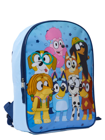 Bluey Bingo and Friends Backpack 15" School Bag Rusty Coco Snickers Indy