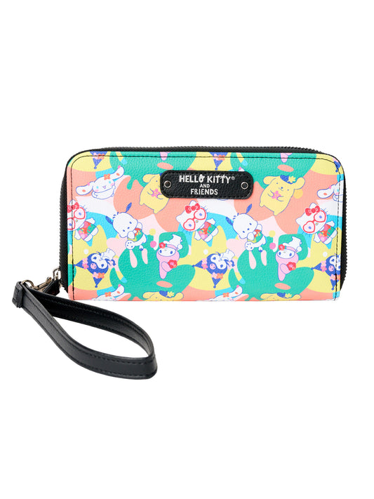 Hello Kitty Women's Wallet Zippered Wristlet Strap Sanrio Kuromi Melody Pochaco