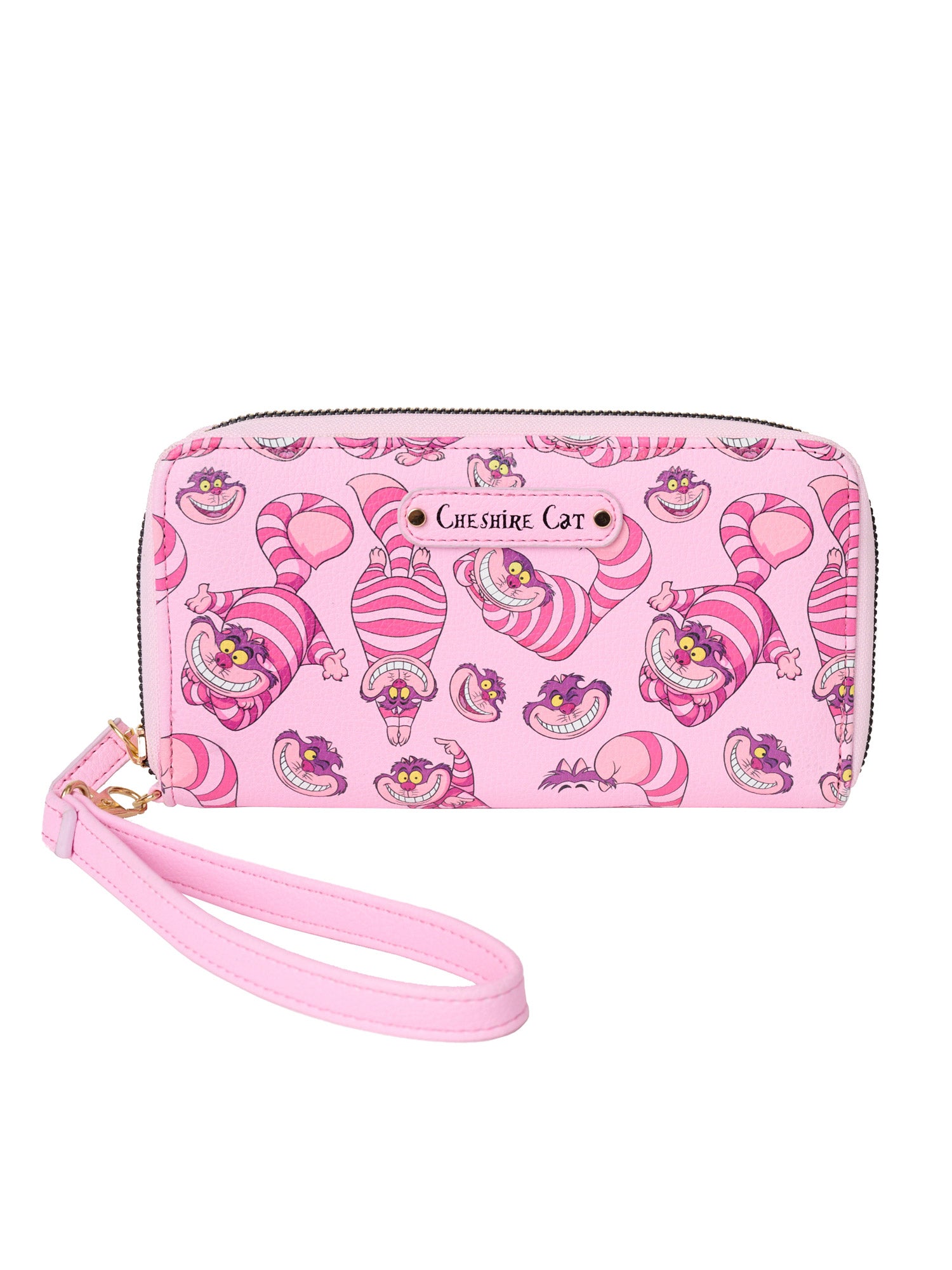 Cheshire Cat Women's Wallet Zip Around Wristlet Disney All-Over Character Print