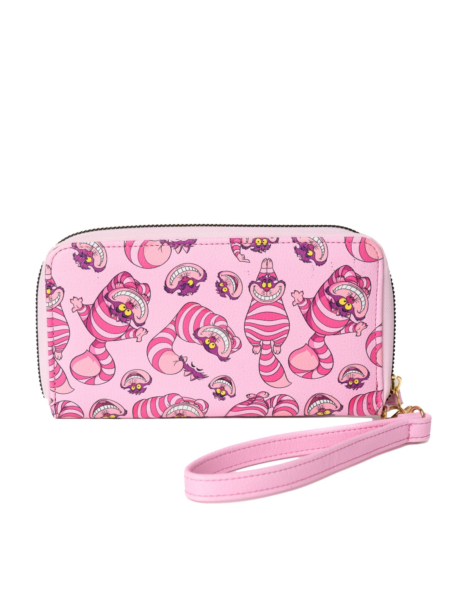 Cheshire Cat Women's Wallet Zip Around Wristlet Disney All-Over Character Print