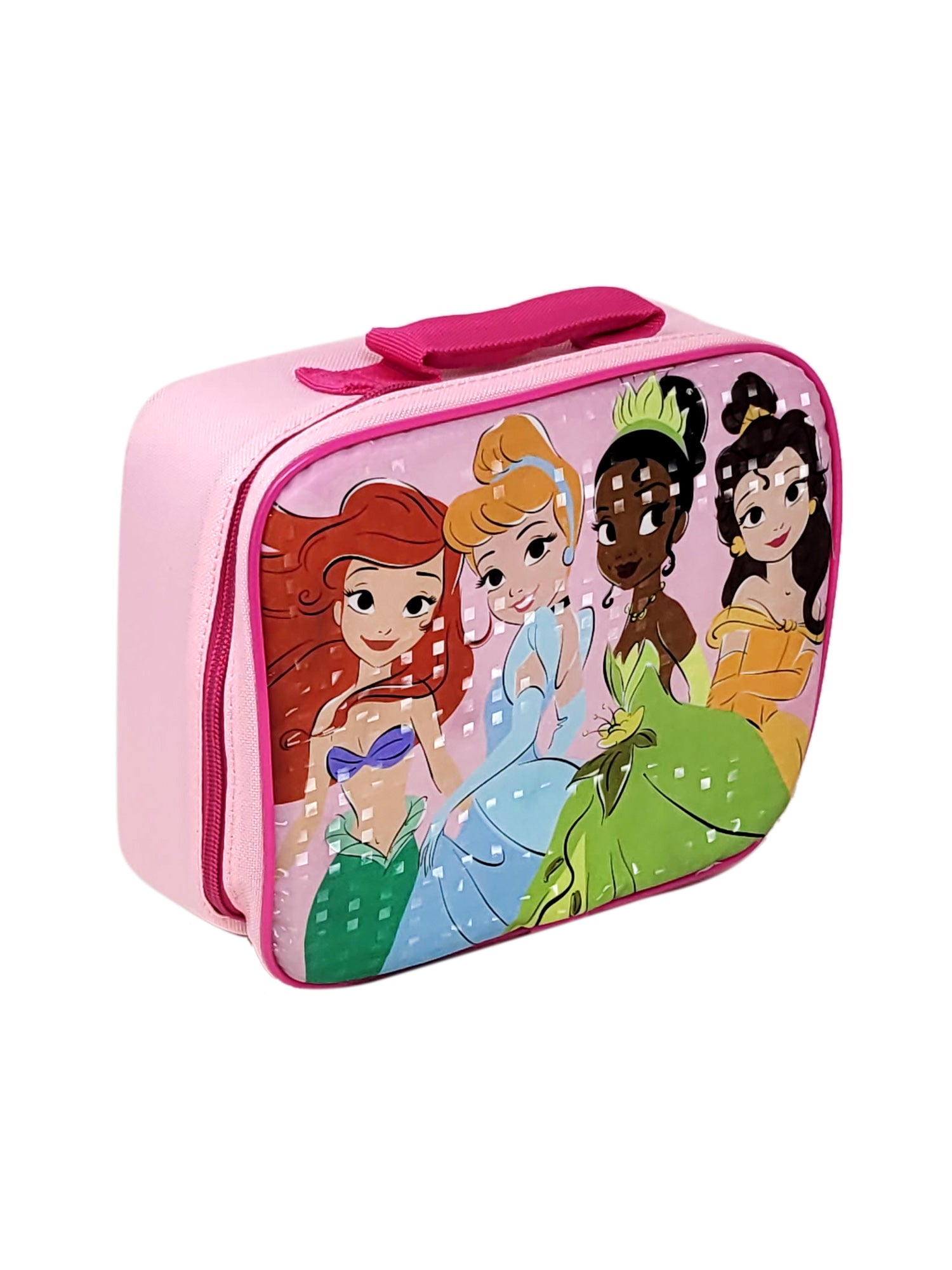 Disney Princesses Lunch Bag Insulated Ariel Cinderella Tiana Belle Girls Pink