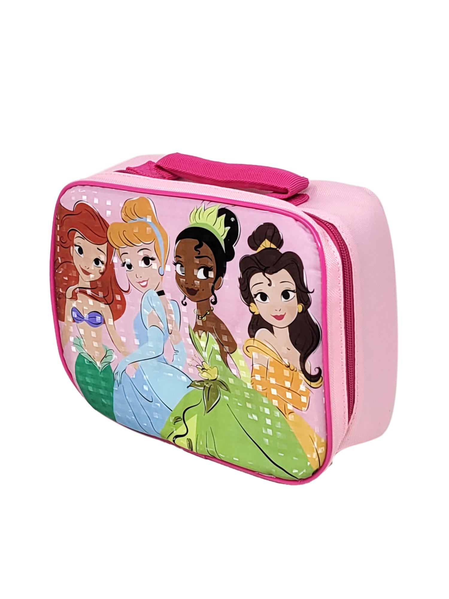 Disney Princesses Lunch Bag Insulated Ariel Cinderella Tiana Belle Girls Pink