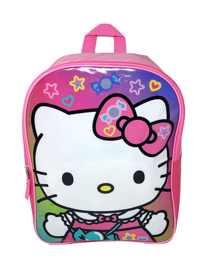 Hello Kitty Girls School Backpack 15" Sanrio Cat Pink w/ Pencil Case 2PC Set