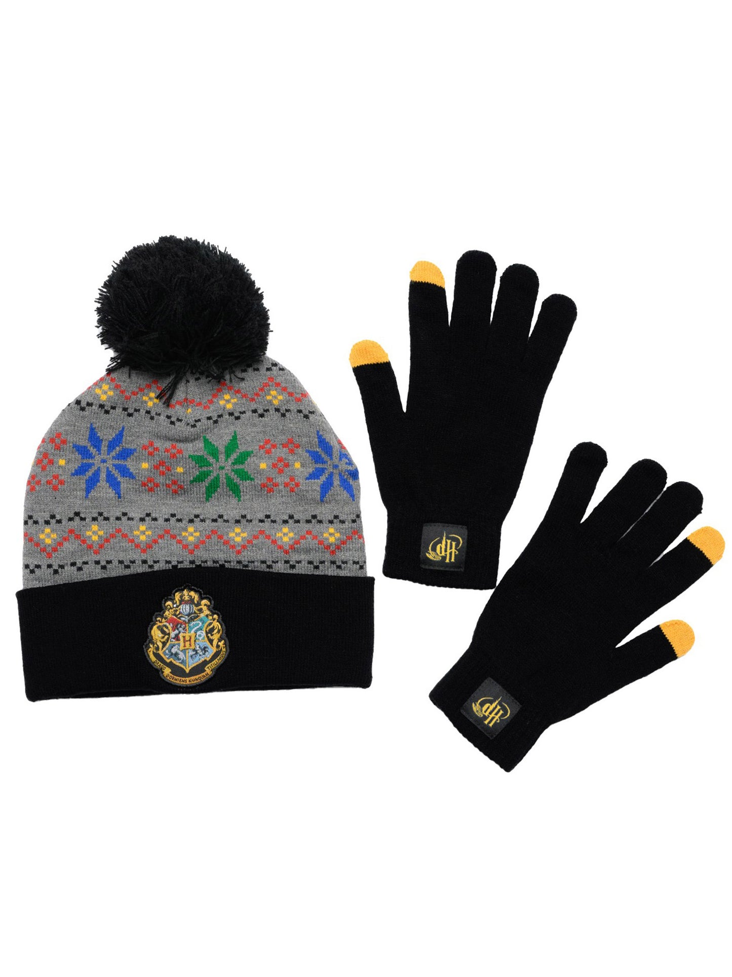 Adult Harry Potter Beanie Hat with Gloves Touch Screen Women's Knit Hogwarts Set