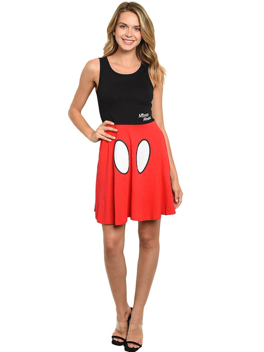 Disney Women Juniors Mickey Mouse Skater Tank Dress Costume SMALL