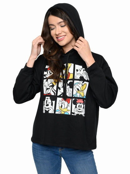 Juniors Disney Minnie Mouse & Friends Hoodie Sweatshirt Mickey Mouse Goofy Black