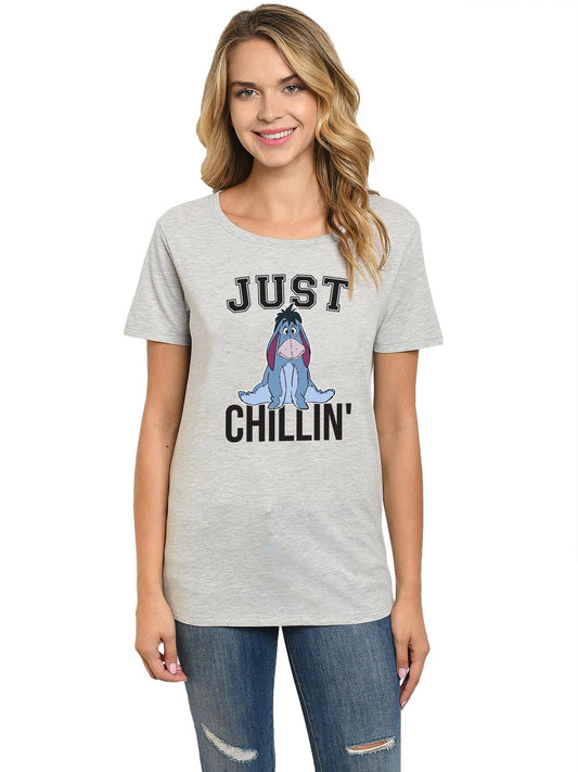 Women's Disney Eeyore Just Chilling T-Shirt Gray SMALL