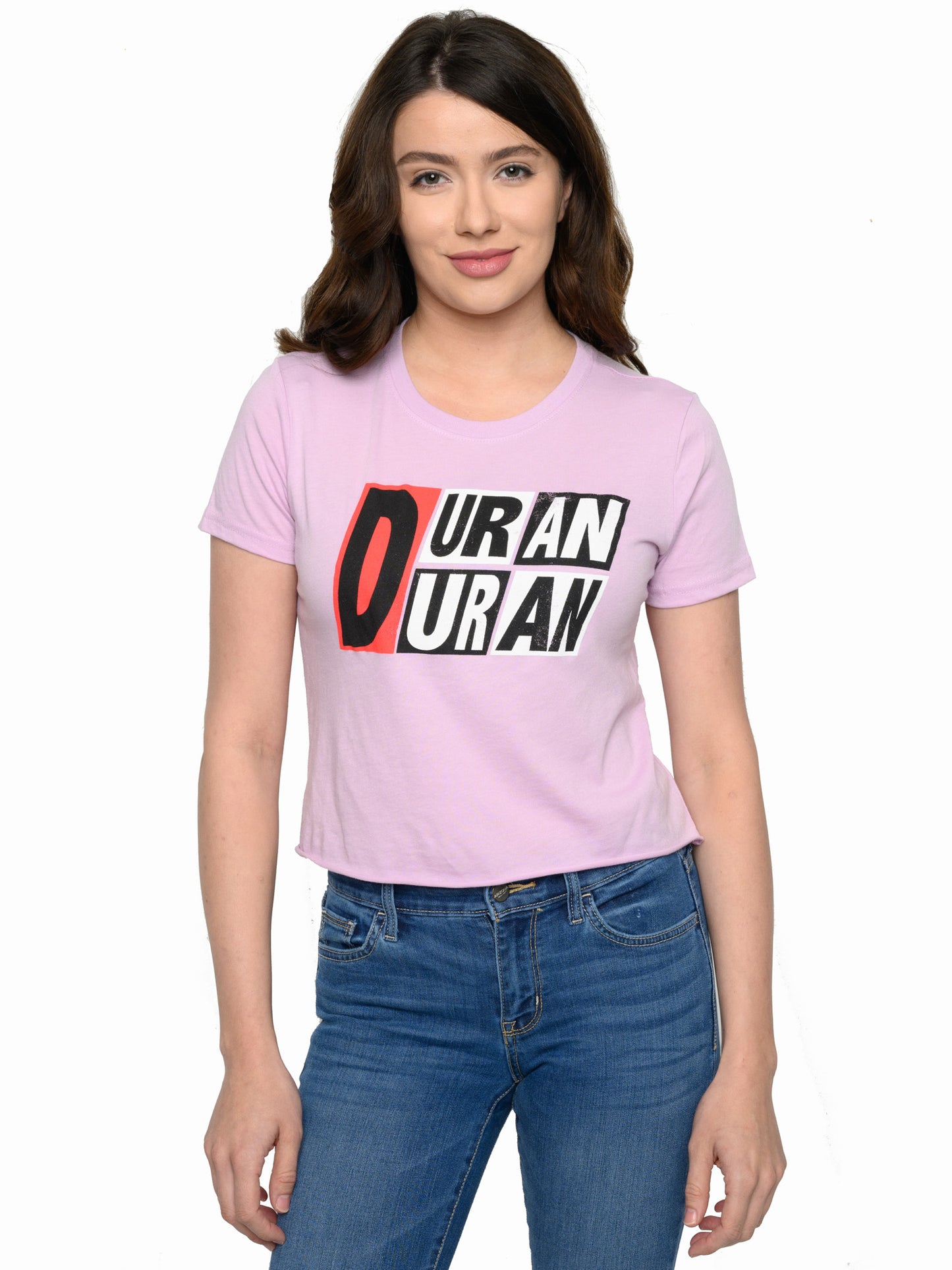 Juniors Women's Duran Duran Band Short Sleeve T-Shirt Quartz Purple Crop Top