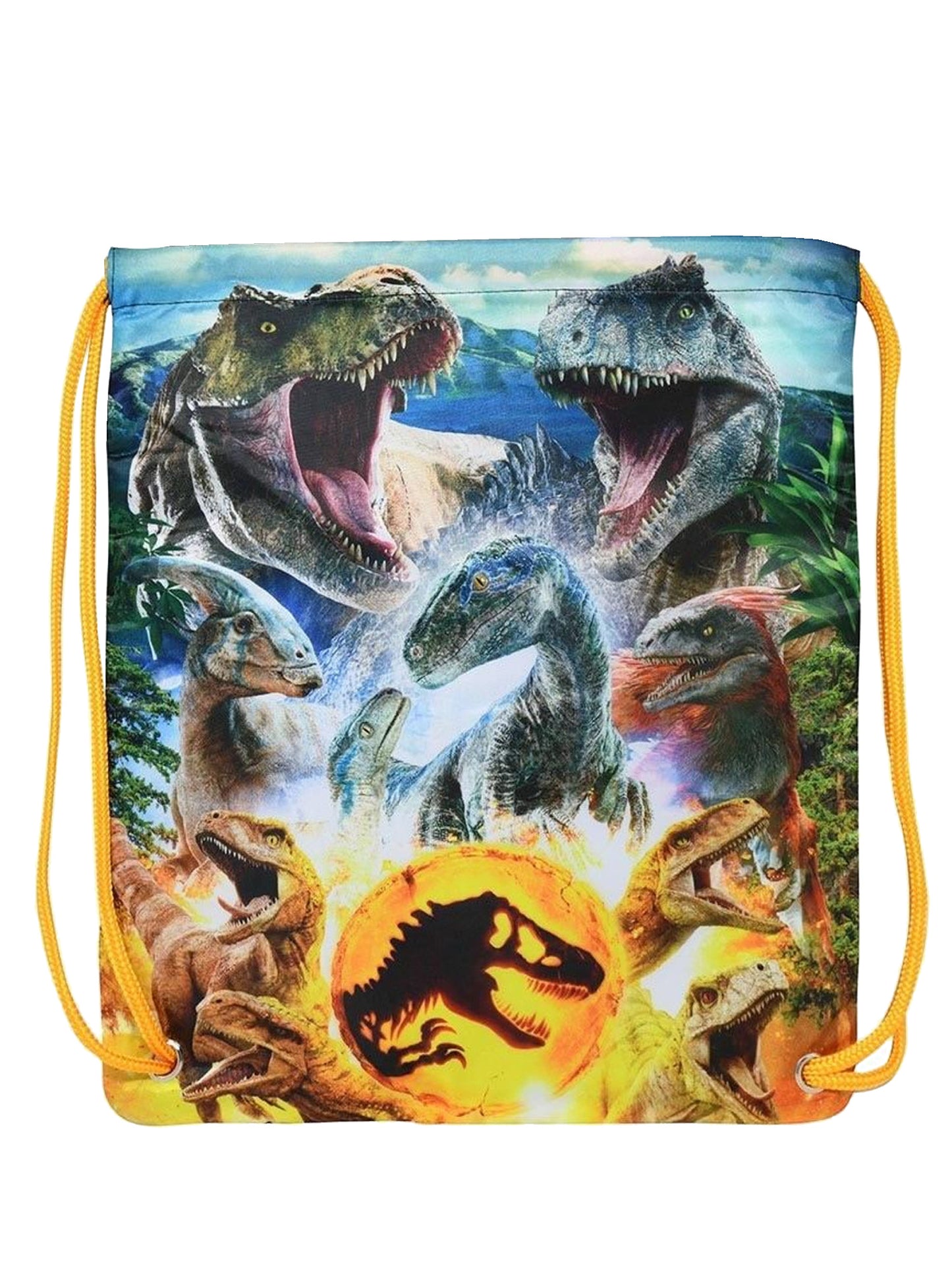 Jurassic Dinosaur Sling Bag Drawstring T-Rex Giganotosaurus Boys Girls Kids