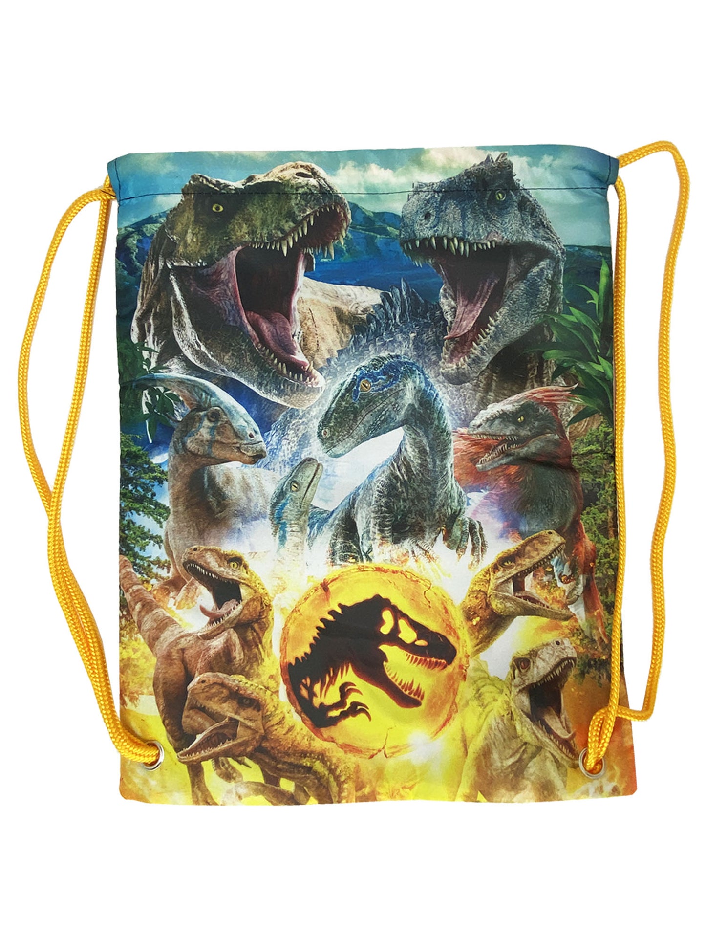 Jurassic Dinosaur Sling Bag Drawstring T-Rex Giganotosaurus Boys Girls Kids