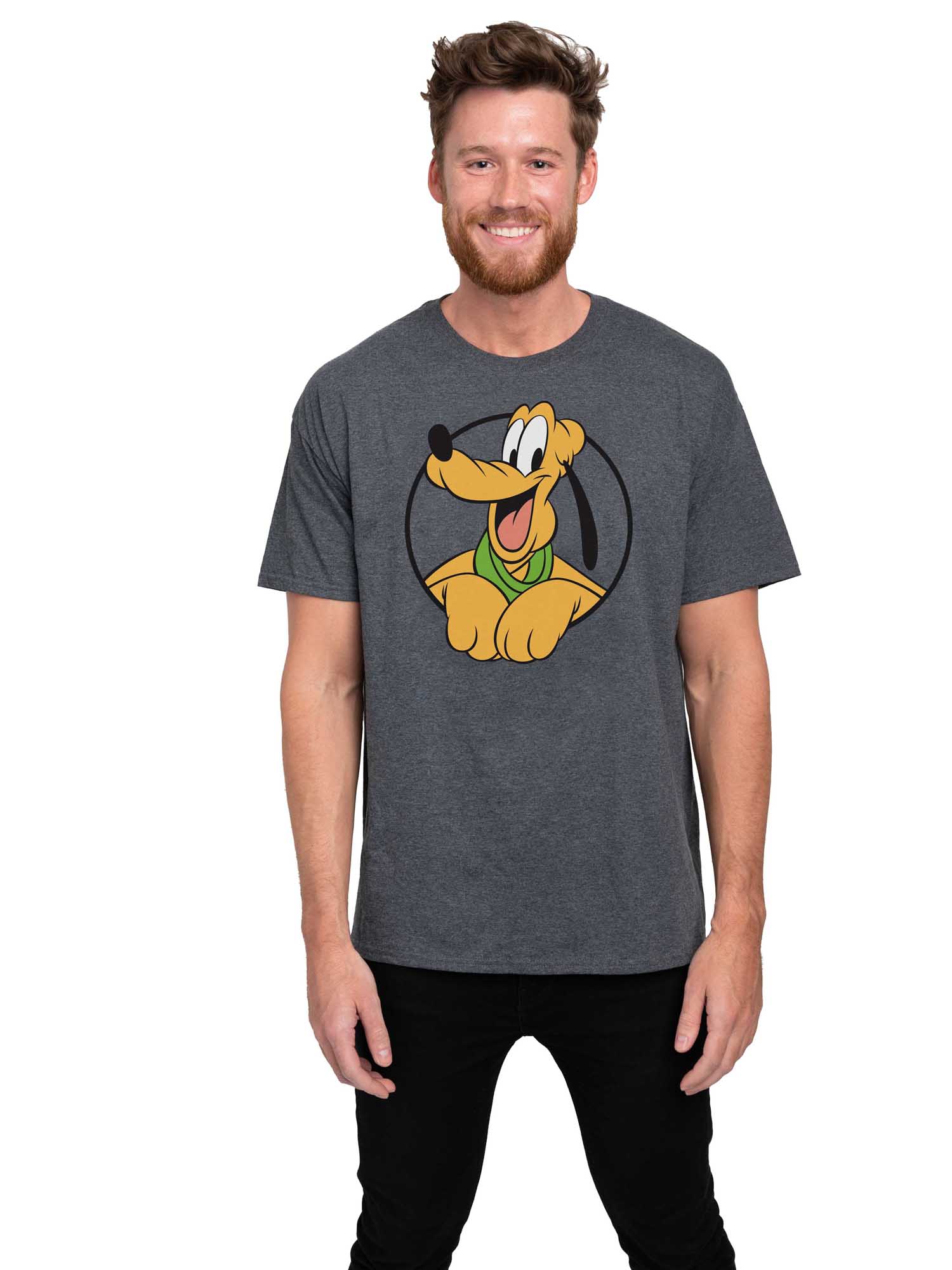 Men's Big & Tall Disney Pluto Short Sleeve T-Shirt Dog Charcoal Gray