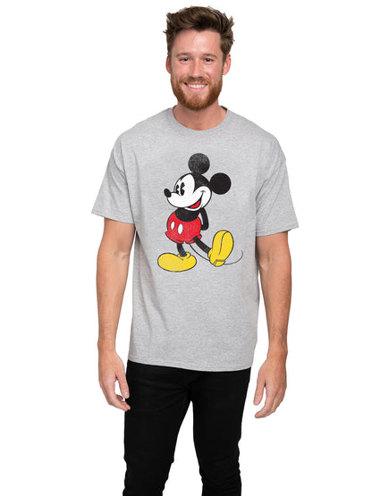 Men's Big & Tall Disney Classic Mickey Mouse T-Shirt Short Sleeve Heather Gray