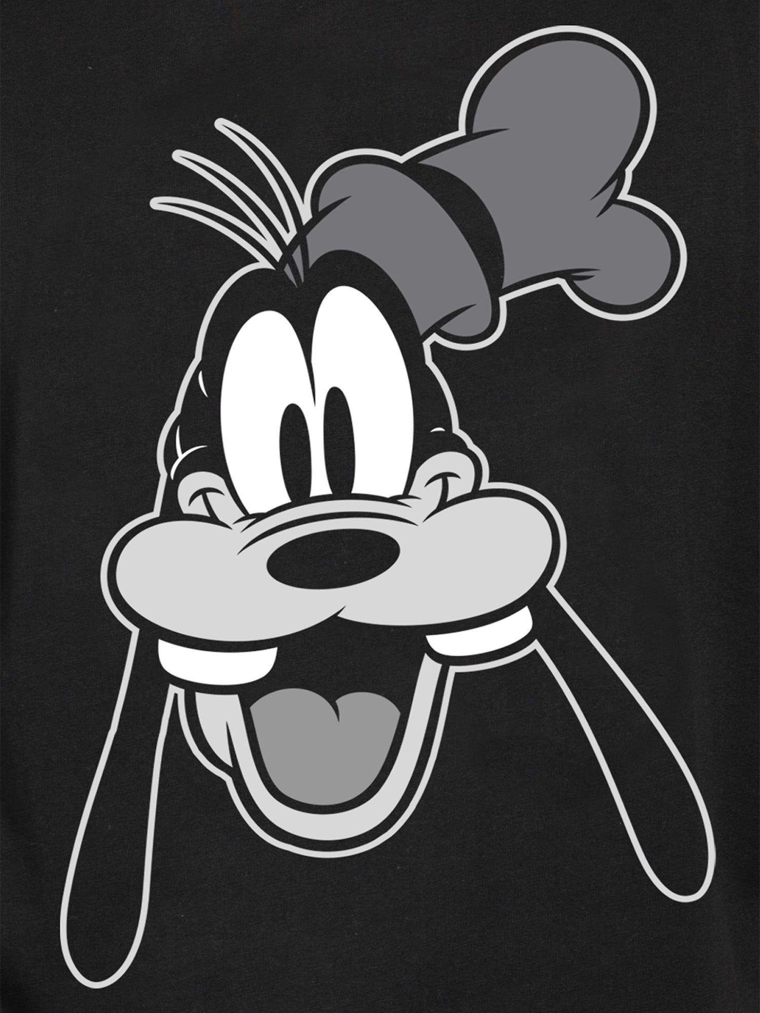 Disney Men's Goofy T-Shirt Short Sleeve Retro Design Black