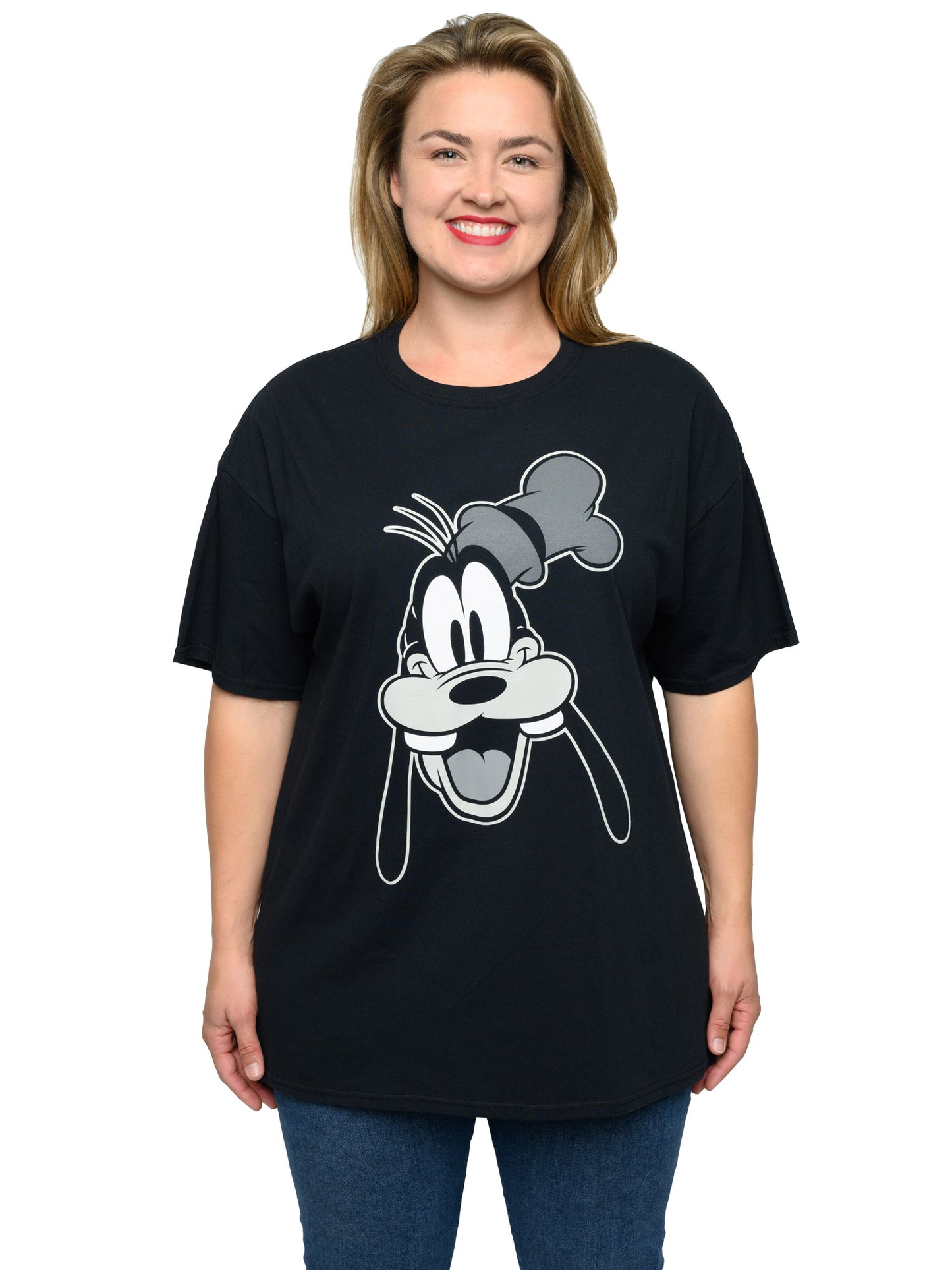 Disney Women's Plus Size Goofy Short Sleeve T-Shirt Black