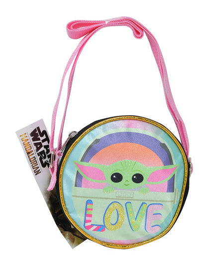 Star Wars Grogu Crossbody Bag Purse Zipper Round Kids Girls 6" Small