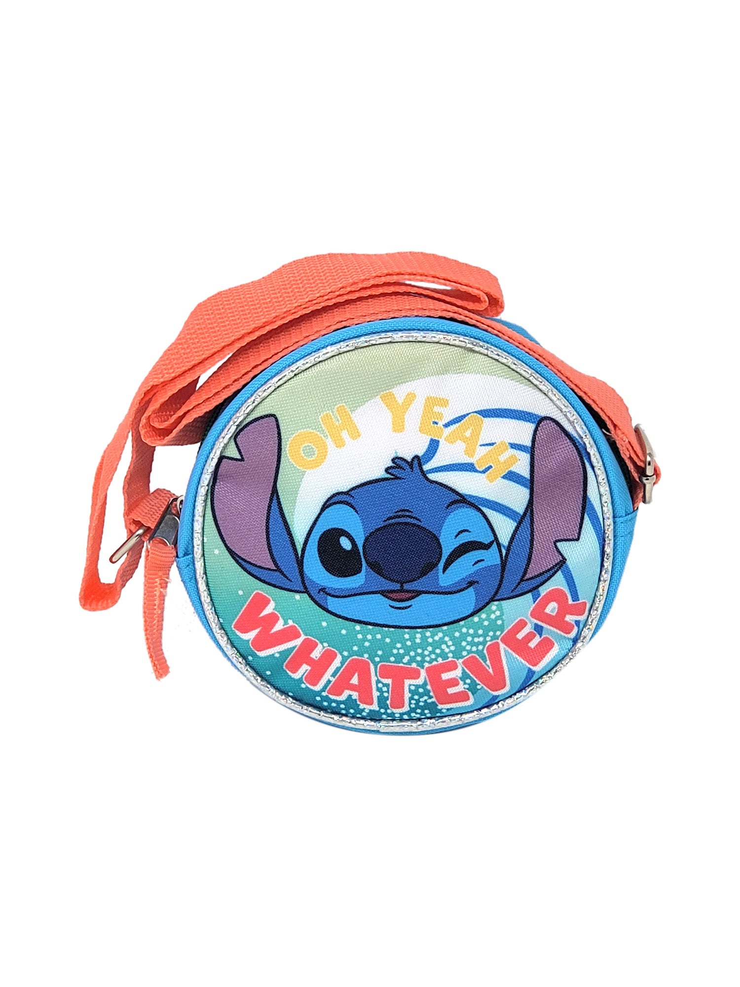 Disney Stitch Crossbody Bag Purse Zipper Round Blue Kids Girls 5.5" Small