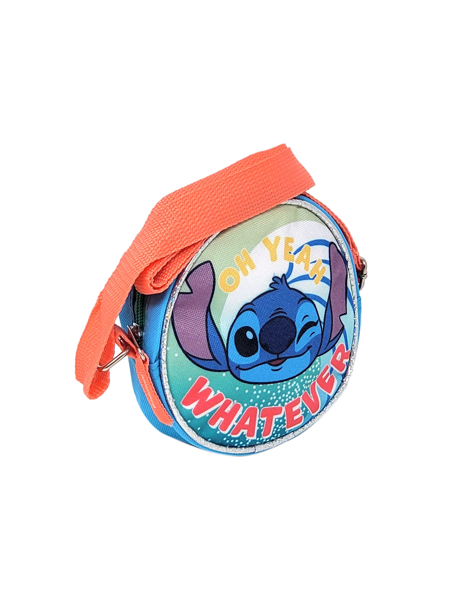 Disney Stitch Crossbody Bag Purse Zipper Round Blue Kids Girls 5.5" Small