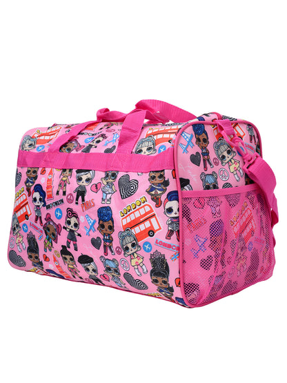 LOL Duffel Bag 16" Travel Dance Bag Carry-on GoGo Gurl VRQT Girls Surprise Pink