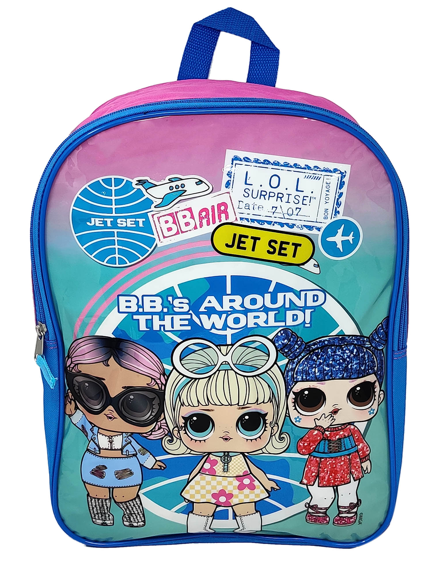 LOL Surprise Backpack 15" w/ Pencil Case Jet Set Kawaii Queen Q.T. Girls