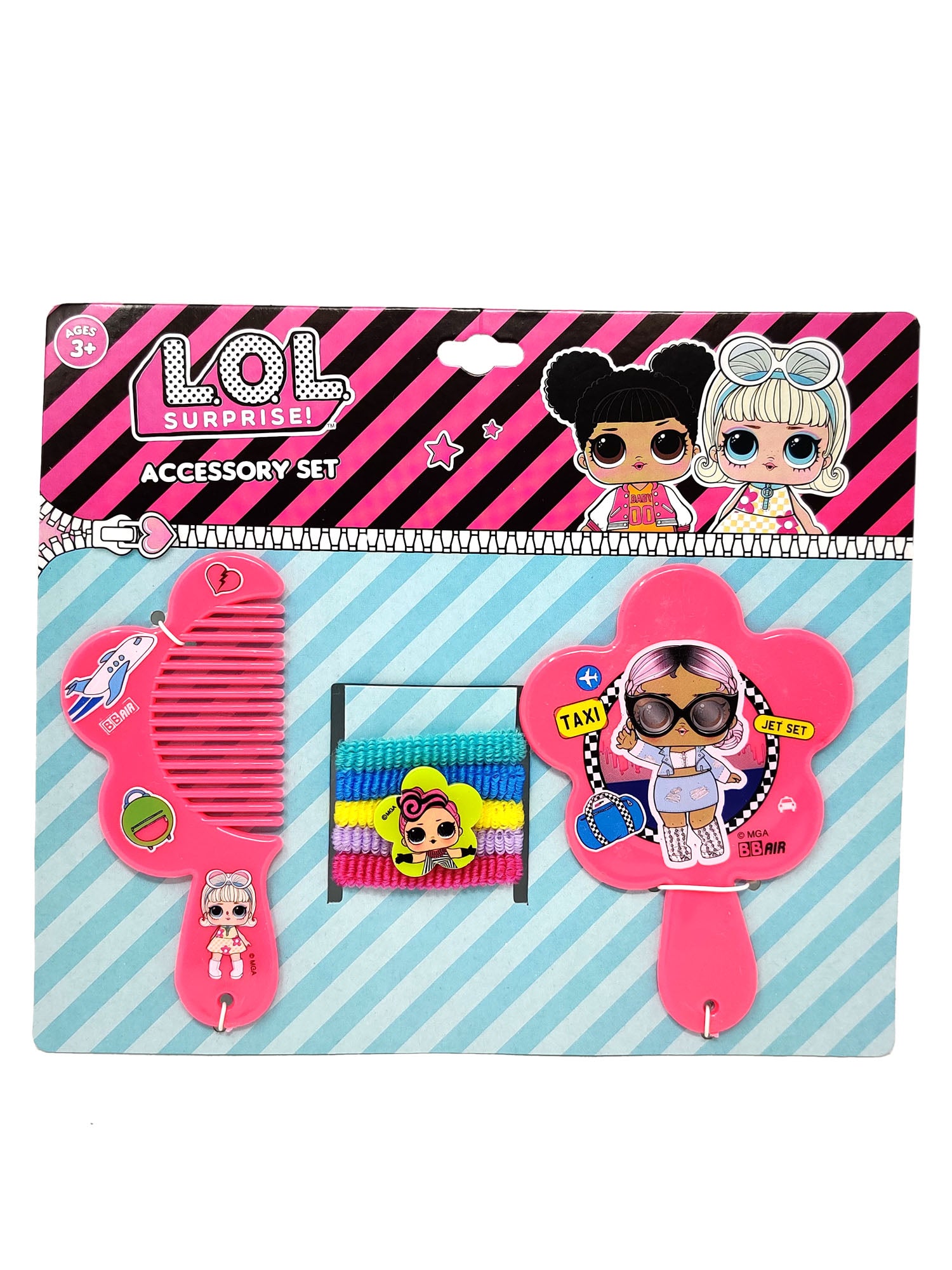 Girls LOL Surprise Comb Hair Ponies Ties and Mirror Play Set